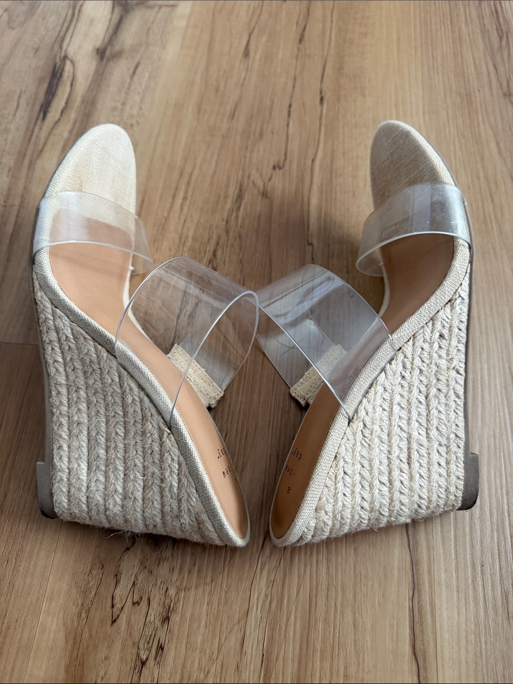 A new day “Ansel” Clear-Strap Neutral Slide Wedge